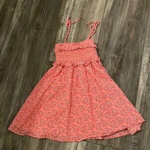 Crewcuts Girls Pink & Red Smocked Umbrella Print Dress size 4